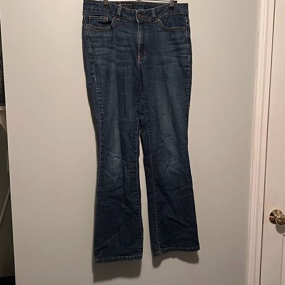 Lee Modern Series Women's Blue Dark Wash Curvy Fit Bootcut Denim Jeans Size 12 - Picture 1 of 7